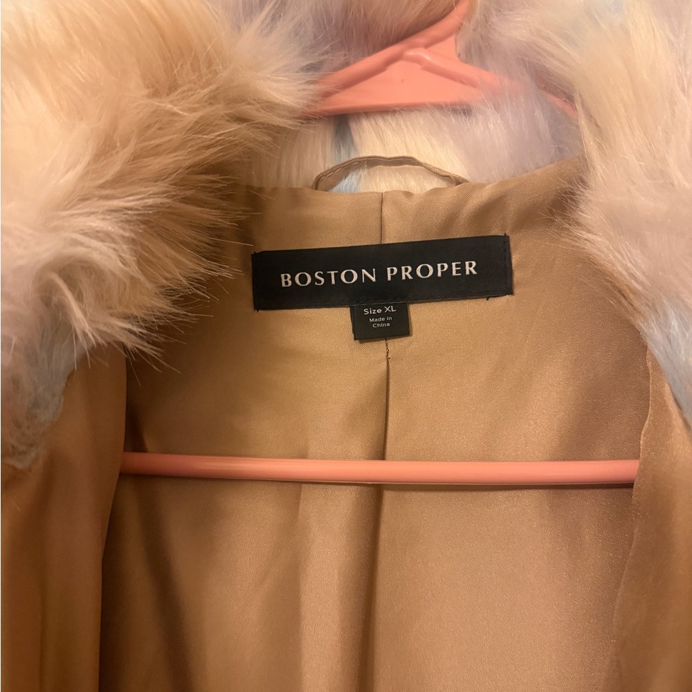 Boston Proper Multicolor Faux Fur Teddy Jacket - Picture 2 of 4